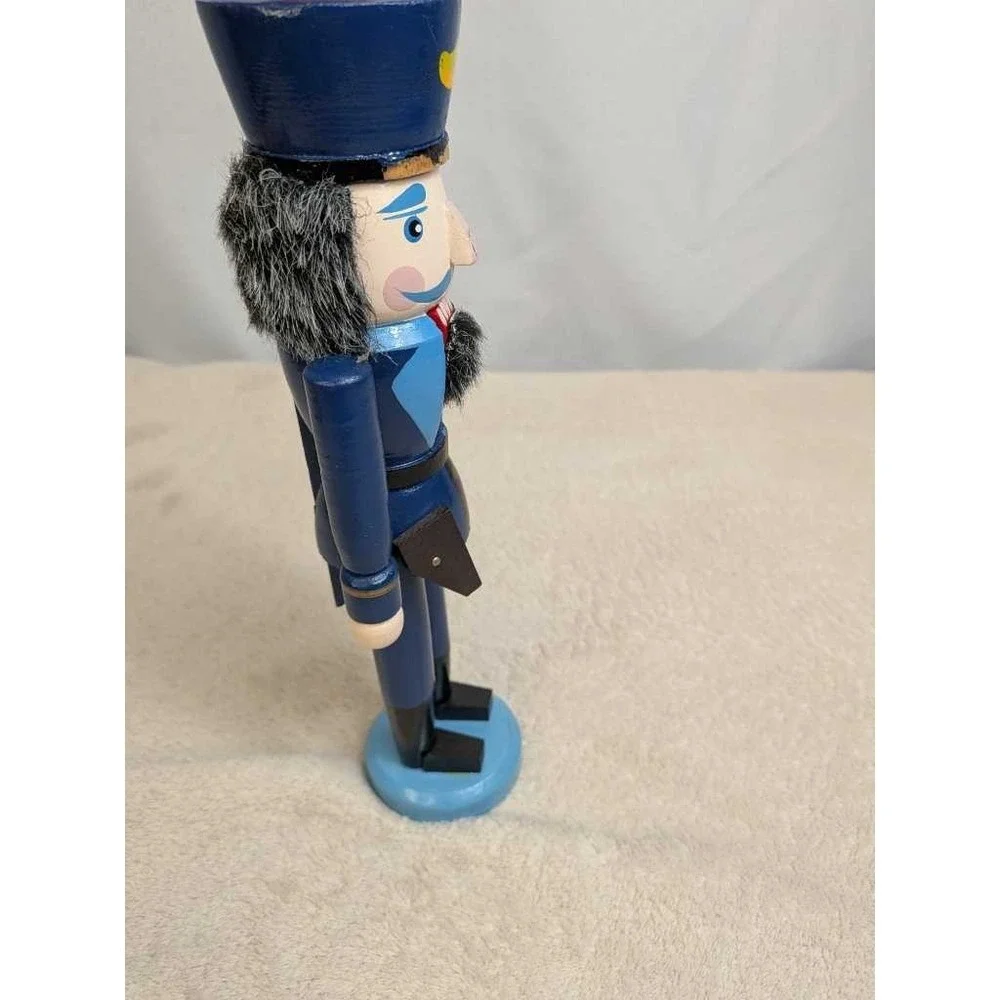 Wooden‎ Blue Soldier Nutcracker Vintage Festive Christmas Decor